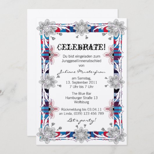 Junggesellinnenabschied Deutsche Version Kaart (Voorkant / Achterkant)