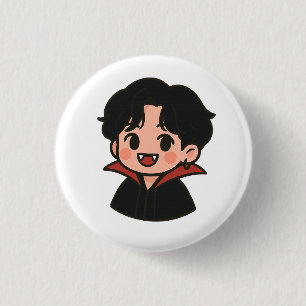 Jungkook-Geïnspireerde Vampier Speld – K-Pop Colle Ronde Button 3,2 Cm
