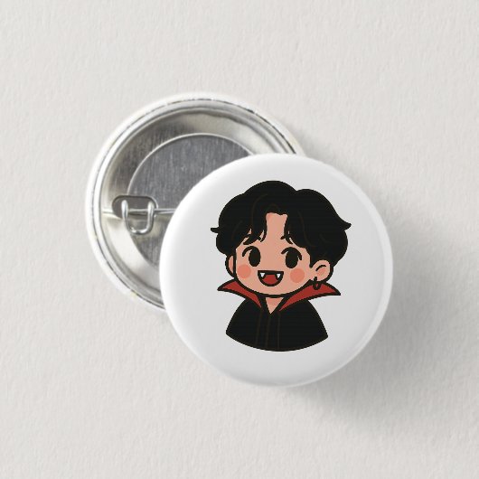 Jungkook-Inspired Vampire Pin – K-Pop Collection Ronde Button 3,2 Cm (Voorkant /achterkant)
