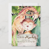 Jungle Aap en Giraffe Baby Shower Uitnodigingen (Achterkant)