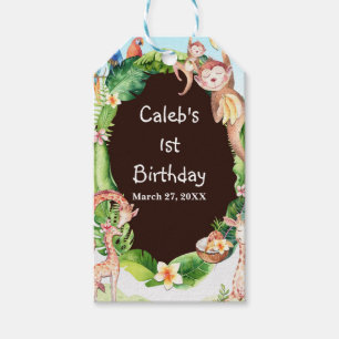 Jungle Aap & Giraffe Baby Shower Aangepast Favor Cadeaulabel