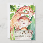 Jungle Aap & Giraffe Baby Shower Uitnodigingen (Achterkant)