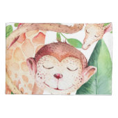 Jungle Aap & Giraffe Kinderkamer Slaapkamer Kinder Kussensloop (Achterkant)