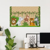Jungle Aap Tijger Muurschildering Poster baby Kind (Thuiskantoor)