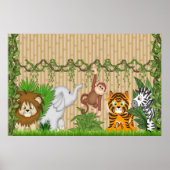 Jungle Aap Tijger Muurschildering Poster baby Kind (Voorkant)