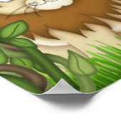 Jungle Aap Tijger Muurschildering Poster baby Slaa (Hoek)