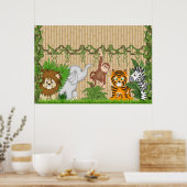Jungle Aap Tijger Muurschildering Poster baby Slaa (Keuken)