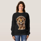 Jungle Adorable Lion Cub Sitting Portrait  Trui (Voorkant volledig)
