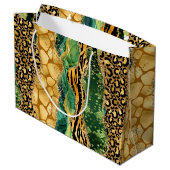 Jungle Agate | Wild Glam Textuurpatroon Groot Cadeauzakje (Achterkant Gekanteld)