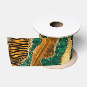 Jungle Agate   Wild Luxe Dierenpatroon Satijnen Lint