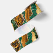 Jungle Agate | Wild Luxe Dierenpatroon Satijnen Lint (Achterkant)
