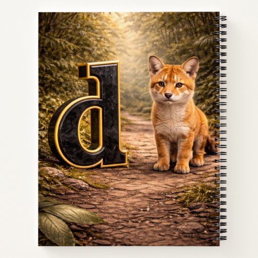 Jungle Alphabet Letter D Dingo Education Notebook Notitieboek (Achterkant)