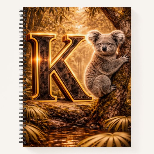 Jungle Alphabet Letter K Koala Gold Educational  Notitieboek (Voorkant)