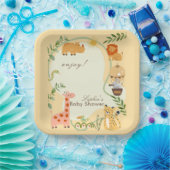 Jungle Animal Safari Adventure Awaits Papieren Bordje (Feest)