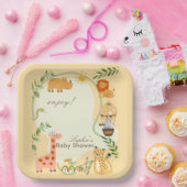 Jungle Animal Safari Adventure Awaits Papieren Bordje (Feest)