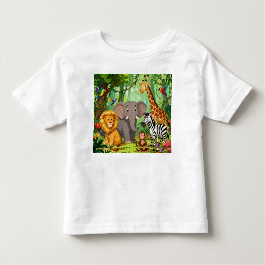 Jungle Animal Toddler T-Shirt | Soft Cotton Tee" (Voorkant)