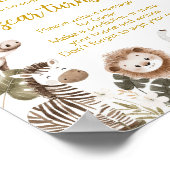 Jungle Animals Birthday Party Time Capsule Sign Poster (Hoek)