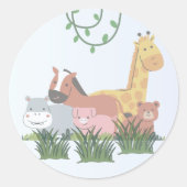 Jungle Animals Gender Reveal Sticker (Voorkant)
