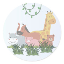 Jungle Animals Gender Reveal Sticker