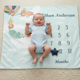 Jungle Animals Neutral Baby Blanket Wandkleed