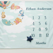 Jungle Animals Neutral Baby Blanket Wandkleed