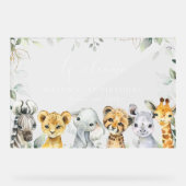 Jungle Animals, Safari, First Birthday Welcome Acryl Bord (Voorkant)