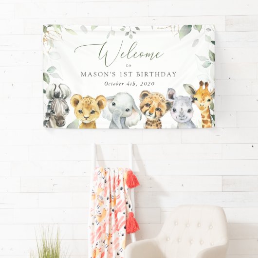 Jungle Animals, Safari, First Birthday Welcome Spandoek (Insitu)