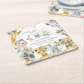 Jungle Animals, Safari, Flowers, Baby Shower Kartonnen Onderzetters (Schuin)