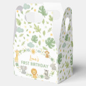 Jungle Animals Safari Wild One Birthday Favor Box Bedankdoosjes (Geopend)