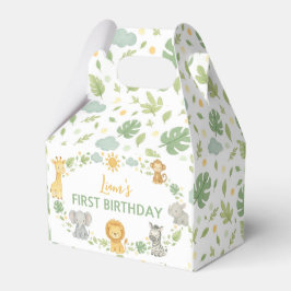 Jungle Animals Safari Wild One Birthday Favor Box Bedankdoosjes