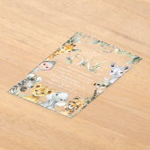 Jungle Animals, Safari, Wild One, First Birthday Acryl Uitnodigingen (Laagn)