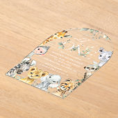 Jungle Animals, Safari, Wild One, First Birthday Acryl Uitnodigingen (Laagn)