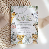 Jungle Animals, Safari, Wild One, First Birthday Kaart