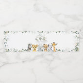 Jungle Animals, Safari, Wild One, First Birthday Waterfles Etiket (Enkel label)