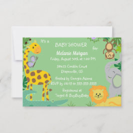 Jungle Babies Baby Jongen of Meisje Shower Uitnodi Aankondiging