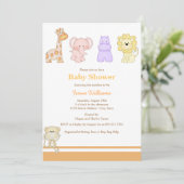 Jungle Babies Baby Shower Uitnodiging (Staand voorkant)