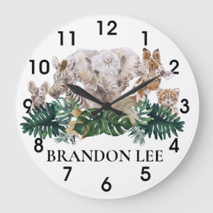 Jungle Babies Safari Afrikaanse Olifant Persoonlij Grote Klok