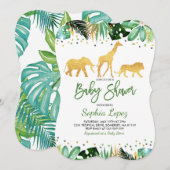 Jungle baby shower uitnodiging Tropische baby show (Voorkant / Achterkant)