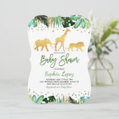 Jungle baby shower uitnodiging Tropische baby show (Staand voorkant)