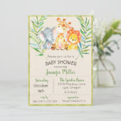 Jungle babyshower uitnodiging (Staand voorkant)