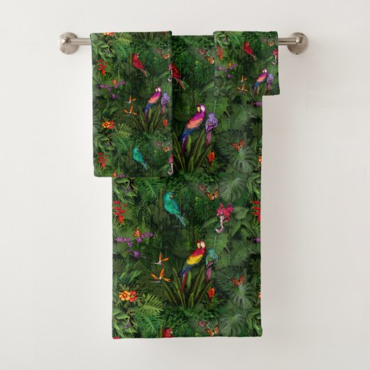 Jungle 🌺 🌴 🦜 bad handdoek (Insitu)