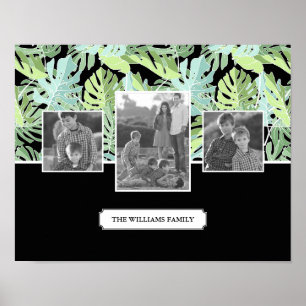 Jungle Bloemmotief Familie Foto's & Tekst Poster