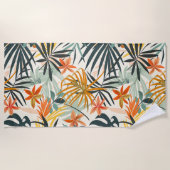 Jungle Bloom strandhanddoek Strandlaken (Voorkant)
