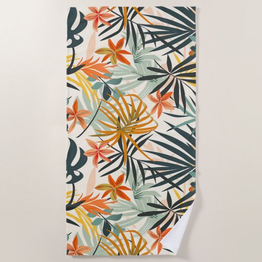 Jungle Bloom strandhanddoek Strandlaken (Voorkant)