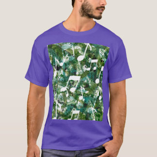 Jungle Boogie Groene Waterverf Muzieknoot Silhouet T-shirt