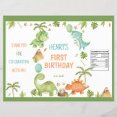 Jungle Cute Dinosaur 1st Birthday Chip Bag Wrapper Flyer (Voorkant)