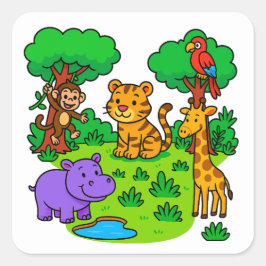 Jungle Dier Stickers voor Kinderen & Leraren