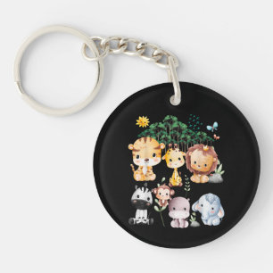 Jungle Dier Wilde Dieren Safari Thema Bos Cute Ba Sleutelhanger