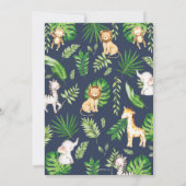 Jungle Dieren 1e Verjaardagsfeestje Groene Safari Kaart (Achterkant)