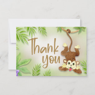Jungle Dieren Aap Baby Boy Shower Bedankt
